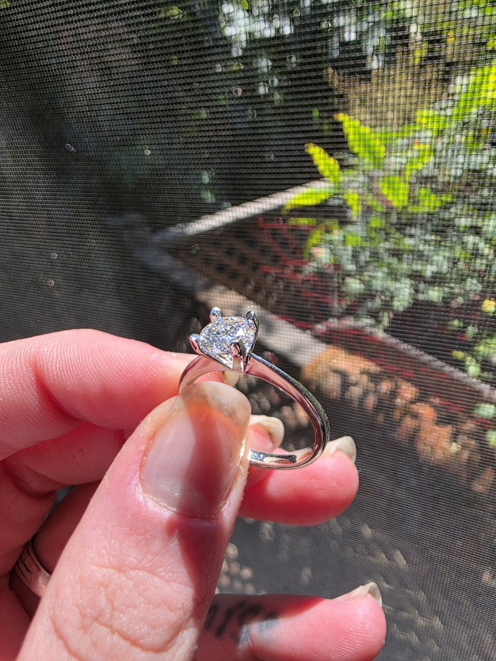Silver Solitaire Moisonite Ring - Silver